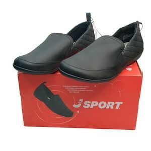 J Sport Lisa‎ Slip On Women Size 11 Black Quilted Memory Foam S5LSA01